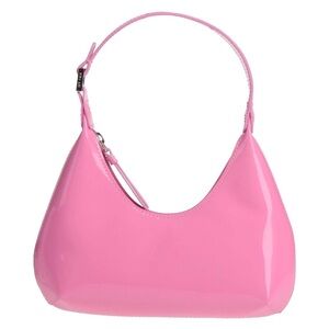 BY FAR Baby Amber Patent Leather Shoulder Bag in Flamingo Pink